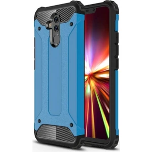 Huawei Mate 20 Lite Kılıf Zırhlı Tam Koruma Silikon Crash Arka Kapak - Mavi