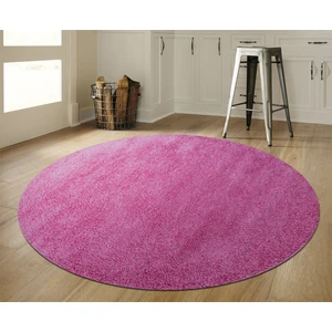 Shaggy Tüylü Daire Halı 9000 Pembe 160X160 10 Renk Seçeneğiyle