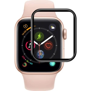 Apple Watch Uyumlu Series 4 44mm Tam Kaplayan Temperli Cam Full Ekran koruyucu Siyah