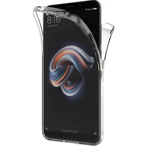 Xiaomi Redmi Note 5 Pro Kılıf 6 tarafı tam full koruma 360 Clear Soft Şeffaf