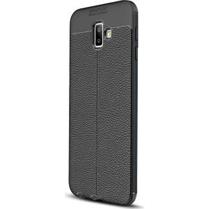 Samsung Galaxy J6 Plus Kılıf Deri Dokulu Silikon