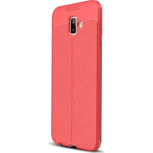 Samsung Galaxy J6 Plus Kılıf Deri Dokulu Silikon