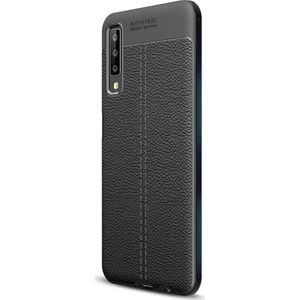 Samsung Galaxy A7 2018 Kılıf Deri Dokulu Silikon