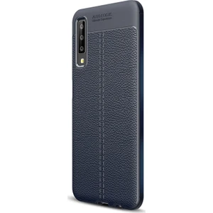 Samsung Galaxy A7 2018 Kılıf Deri Dokulu Silikon