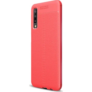 Samsung Galaxy A7 2018 Kılıf Deri Dokulu Silikon