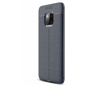 Huawei Mate 20 Pro Kılıf Deri Dokulu Silikon