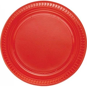 Kırmızı Plastik Tabak 22 cm 25li
