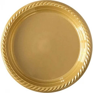 Gold Renk Plastik Tabak 22 cm 25li
