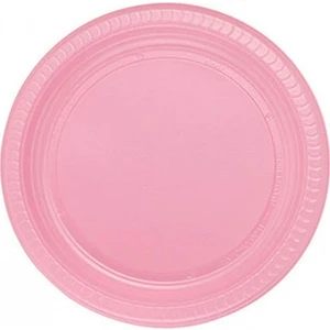 Pembe Plastik Tabak 22 cm 25li