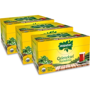 Geleneksel Karadeniz Bergamot Aromalı 100'Lük Demlik Poşet Çay 3'lü Set