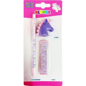 2914 Pembe 0.7 Versatil Kalem Seti Unicorn Model (3D Silgi, Uçlu Kalem, Kalem Ucu)