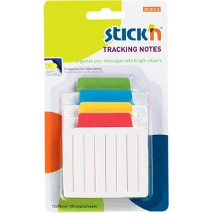 Hopax Stickn Yapışkanlı Not Kağıdı 70X70 Mm Çizgili 4 Renk 100 Yaprak 4-2155900-5001