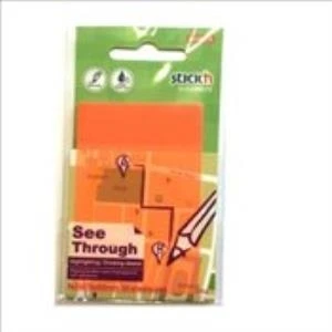 Hopax Stickn Yapışkanlı Not Kağıdı 76X51 Mm Saydam Turuncu 4-2170600-5001