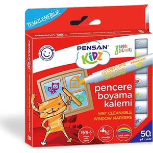 Kidz Temizlenebir 8 Renk Pencere Markör Kalem Pe99925Mrk8Rnk