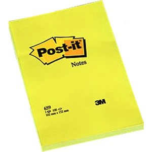 Post-İt 659 Yapışkanlı Not Kağıdı Sarı 102X152 Mm