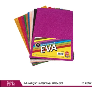 Red Apple  A-4 Simli Yapışkanlı Eva 10 Renk Ys 10 Ra Eva004