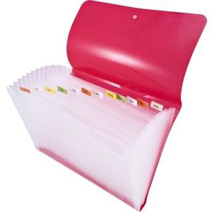 12 Seperatörlü Çıtçıtlı Şeffaf Dosya Mavi W-3704-4