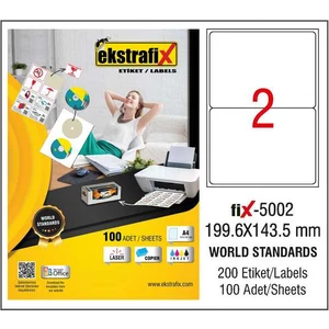 Ekstrafix Lazer Etiket 199,6X143,5Mm Fix-5002 8699071150022