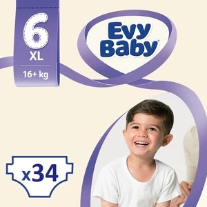 Evy Baby Bebek Bezi 6 Beden Ekstra Large Dev Paket 34 Adet