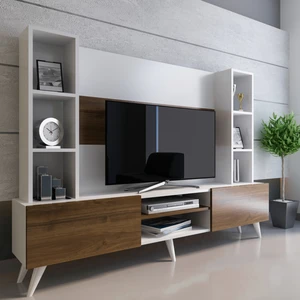 - Zirve Tv Ünitesi Beyaz - Ceviz X251
