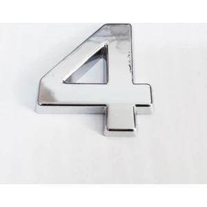 4 Rakamı 3,75 cm Krom Yapışkanlı
