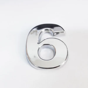 6 Rakamı 3,75 cm Krom Yapışkanlı