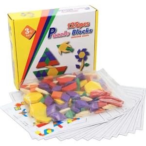 Wood Kids Tangram Zeka Geliştirici Ahşap Bloklar (125 Adet)