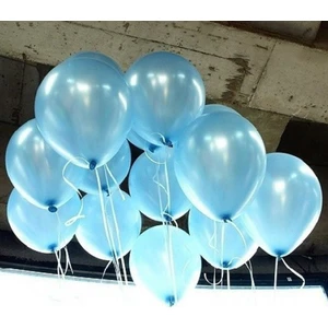 Parti Dolabı 20 Adet Metalik Sedefli Açık Mavi Balon Doğum Günü Helyumla Uçan