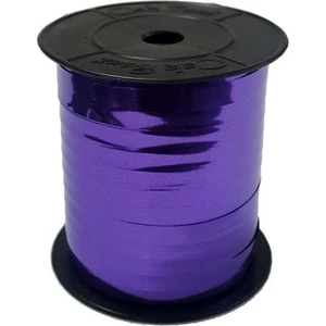 Parti Dolabı Metalik Mor Balon İpi 200Mx8Mm Parlak Rafya Süsleme Rabant