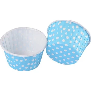 Parti Dolabı 25 Adet Mavi Puantiyeli Muffin Kek Kalıbı Kağıt Kapsül Süs