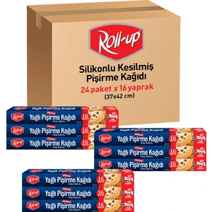Silikonlu Kesilmiş Pişirme Kağıdı 37 x 42 cm 16 Yaprak 24 Adet