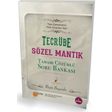 Pelikan Yayınları Tecrübe Sözel Mantık Tamamı Çözümlü Soru Bankası – Rüştü