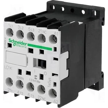 Schneider LP1K1210BD Leistungsschütz – 3P, 12A, 5,5kW/400V, 24V DC Spule, 1 NO Hilfskontakt