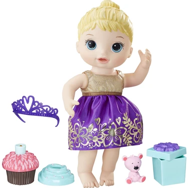 Baby Alive Doğum Günü Bebeğim Kız Çocuklar İçin Parti Temalı Mor Elbise ve