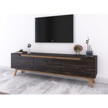 rani d1 tv duvar unitesi ahsap ayakli tv sehpasi siyah ceviz fiyati