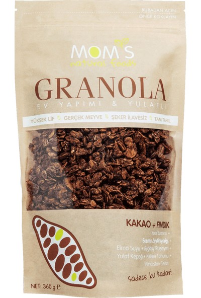 Mom'S Natural Foods Kakao Fındık granola 360 gr