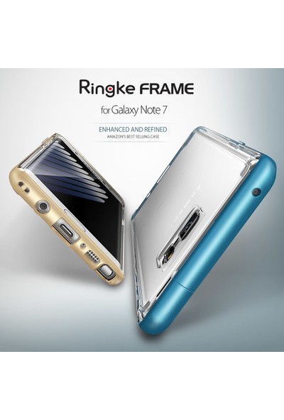Ringke Frame Frost Galaxy Note 7 FE Çerçeveli Bumper Kılıf Mint - Extra Tam Koruma