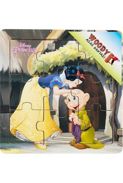 Woody Disney Princess 9 Parça Ahşap Oyuncak Yapboz Pamuk Prenses