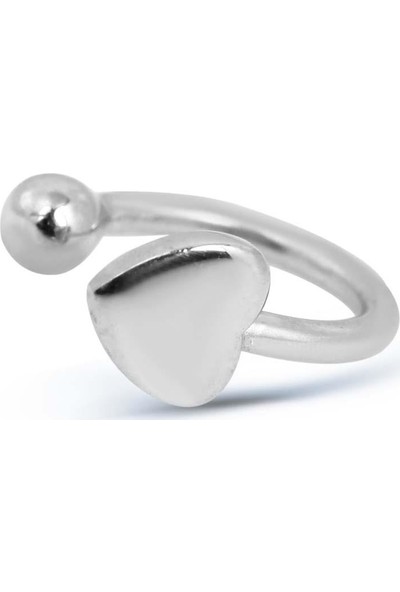 Kuyumcudükkanı Kalp Modeli Beyaz Altın Renkli Yeni Trend "Ear Cuff "Küpe
