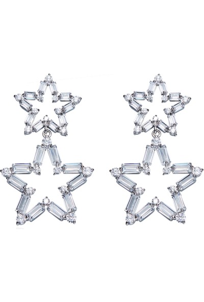 Monemel Swarovski Taşlı Yıldız Küpe