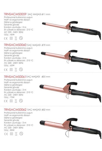 Trina Profesyonel Bronz Renk Bukle Saç Maşası 11mm TRNSACMS0059
