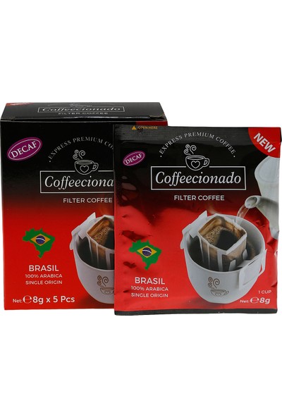 Coffeecionado Pratik Filtre Kahve 15li Karma Set 5 adet Brasil 5 adet Colombia 5 adet Decaf