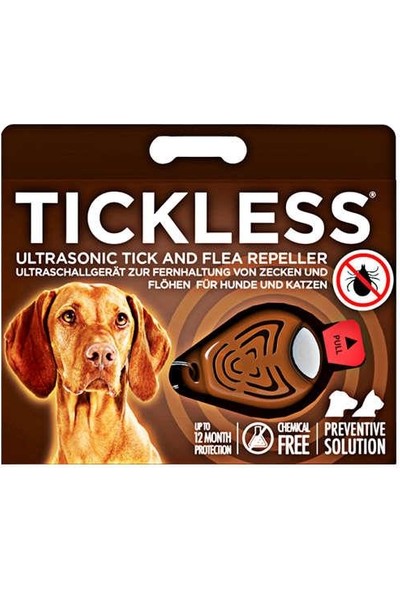 Tickless Ultrasonic Pet Kedi ve Köpek Bit, Pire Uzaklaştırıcı Aparat (Kahverengi)