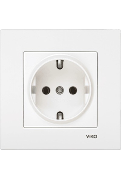 Viko 90967008 - Karre Topraklı Priz Beyaz Çerçeveli