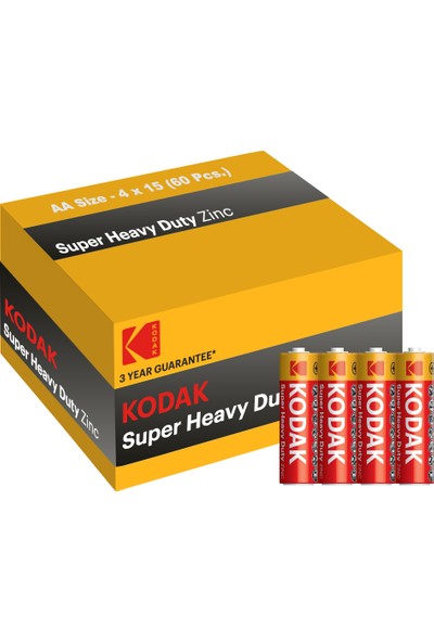 Kodak 60 Adet Çinko Karbon Shrink Kalem Pil