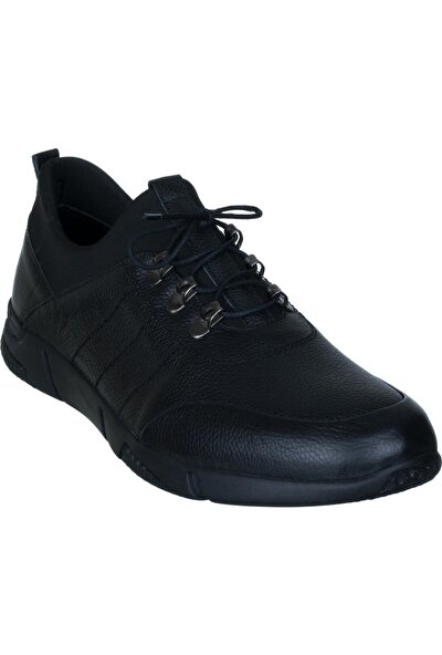 Libano Siyah Dikiş Motifli Neoprenli Bağcıklı Erkek Ayakkabı