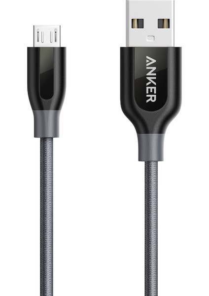 PowerLine+ Micro USB Örgülü Şarj/Data Kablosu 0.9 Metre - Gri - Taşıma Çantalı - A8142HA1 (Anker Türkiye Garantili)