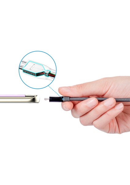 PowerLine+ Micro USB Örgülü Şarj/Data Kablosu 0.9 Metre - Gri - Taşıma Çantalı - A8142HA1 (Anker Türkiye Garantili) modelleri