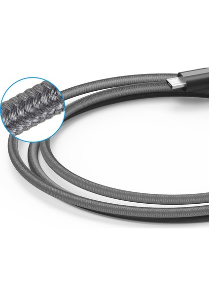 PowerLine+ Micro USB Örgülü Şarj/Data Kablosu 0.9 Metre - Gri - Taşıma Çantalı - A8142HA1 (Anker Türkiye Garantili) fırsatları