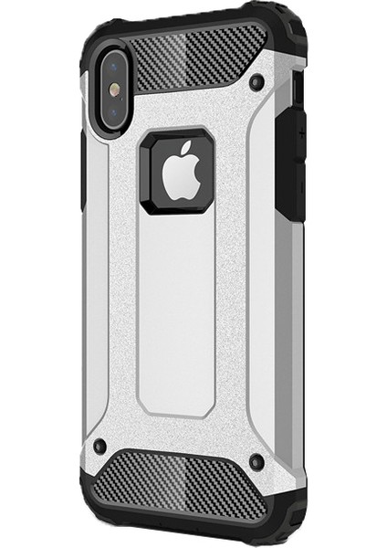 Apple iPhone XS (5.8'') Kılıf Rugged Armor Gümüş